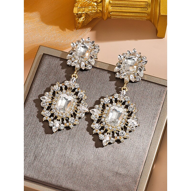 Women's Large Crystal Drop Earrings - Sparkling Statement Jewelry for Party Outfits, Weddings & Evening Glamour2
