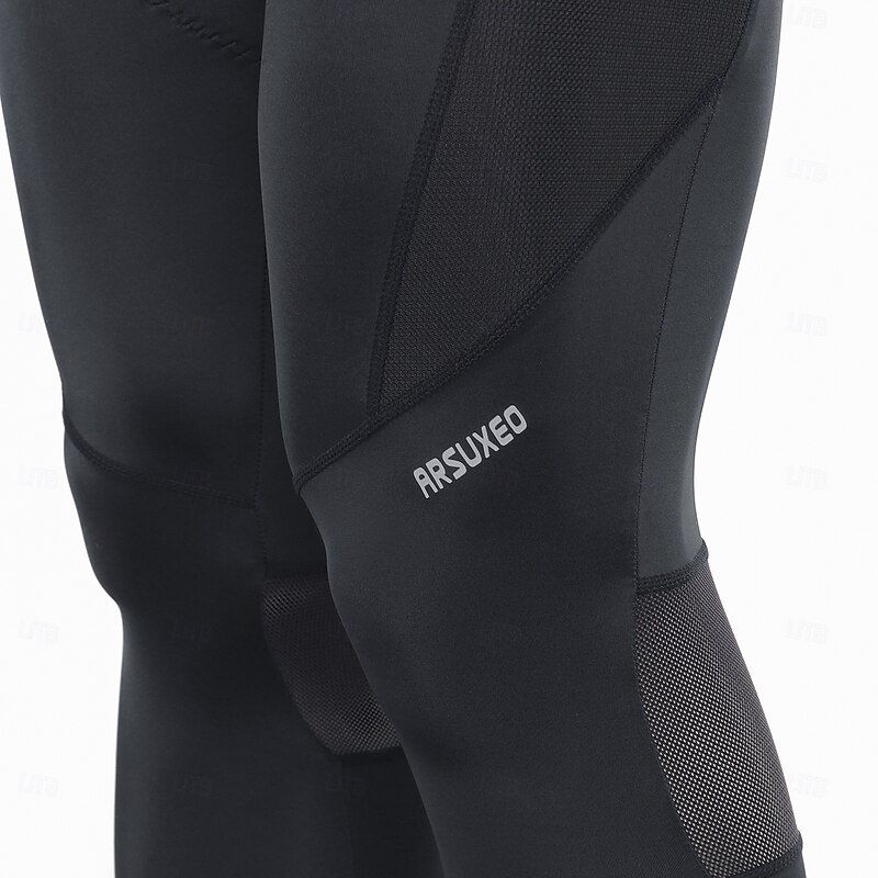 Arsuxeo Men's Solid Color Cycling Tights Cycling Pants Cycling Bib Tights Bike Tights Bib Tights Form Fit Mountain Bike MTB Road Bike Cycling Sports Ventilation Stretchy Sweat wicking Comfortable4
