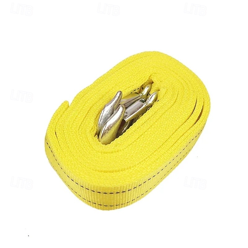 4M Heavy Duty 5 Ton Car Tow Cable Towing Pull Rope Strap Hooks Van Road Recovery for Audi Benz Buick Skoda Mazda Ford Toyota BMW Trailer Rope Towing Pull Rope Strap Hooks Van Road Recovery4