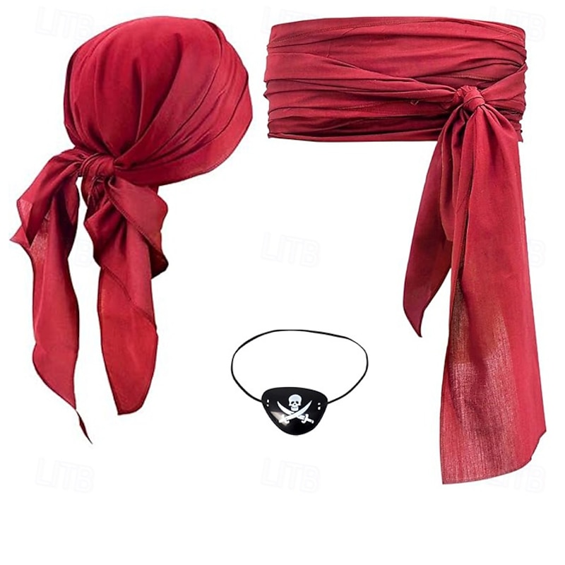 Retro Vintage Medieval Renaissance Waist Belt Headband Accessories Pirate Viking Fancy Dress Men's Women's Unisex Pirate Halloween Carnival Performance LARP Adults Belt Headwear Eye Patch All Seasons4