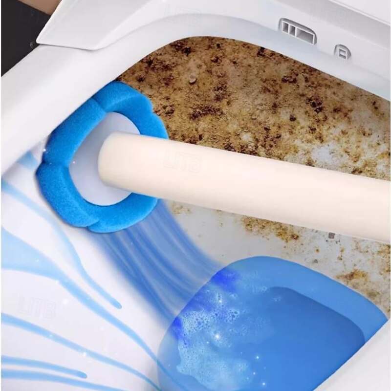 TAILI Disposable Toilet Cleaning System, Disposable Toilet Bowl Cleaner Brush Wands with Holder, Disposable Toilet Brush with Replacement Brush Head4