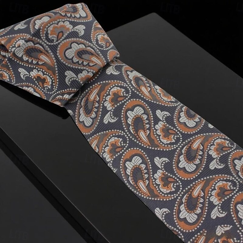 Men's Ties Classic Boho Paisley Damask Formal Evening Date Party & Evening