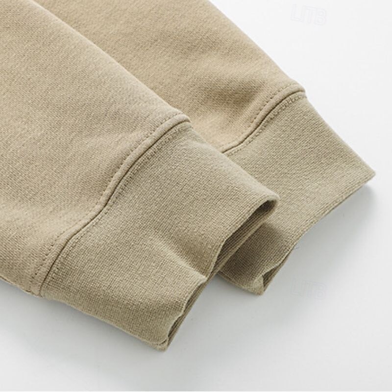 Men's Sweatshirt Distressed Hoodie Navy Blue Dark Green Khaki Light Grey Dark Gray Crew Neck Color Block Sports & Outdoor Daily Holiday Streetwear Basic Casual Fall Winter Clothing Apparel Hoodies3