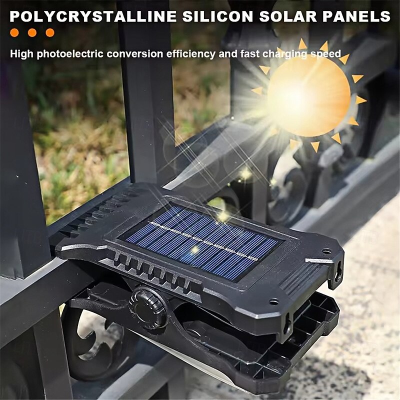 Usb Charge Solar Clip Light Outdoor Portable Waterproof Body Sensor Lamp Courtyard Garden Lamp Patio Home Camping Wall Lights  1PC2