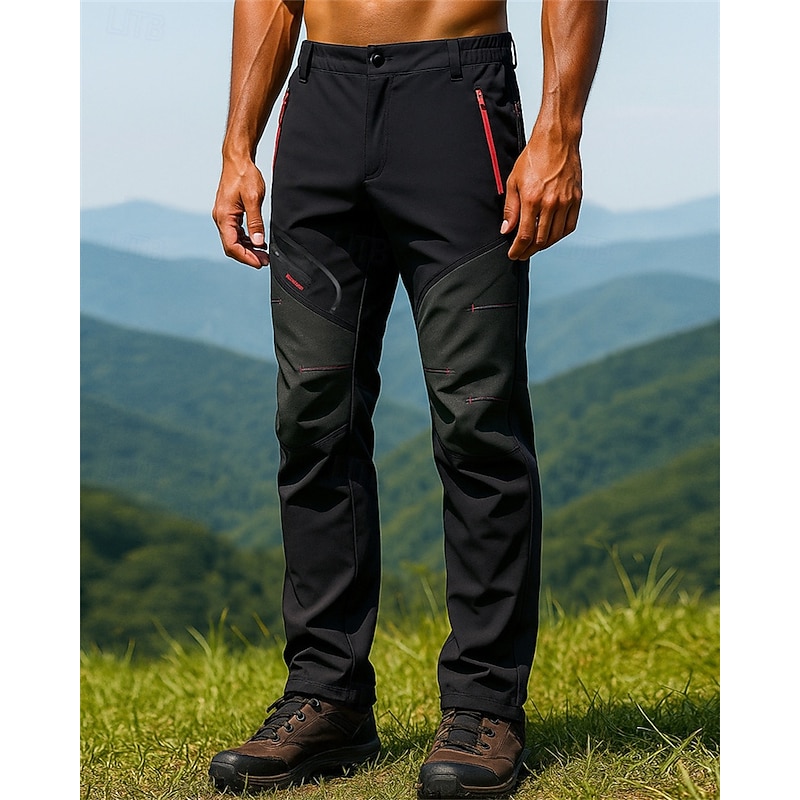 Men's Hiking Pants Trousers Waterproof Hiking Pants tracksuit bottoms Hiking Trousers Patchwork Outdoor Regular Fit Waterproof Windproof Pants / Trousers Pocket Black Army Green Camping / Hiking