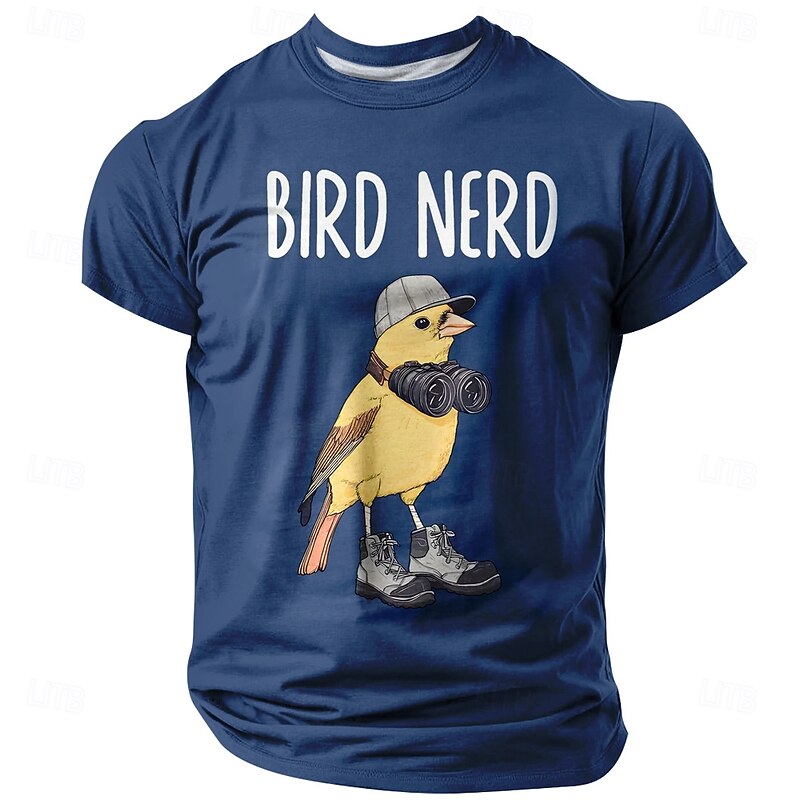 Men's Bird Funny Slang T Shirt Short Sleeve T shirt 3D Print Crew Neck Shirt Fashion Daily Street Daily Black Red Blue Summer Spring Clothing Apparel S M L XL XXL XXXL