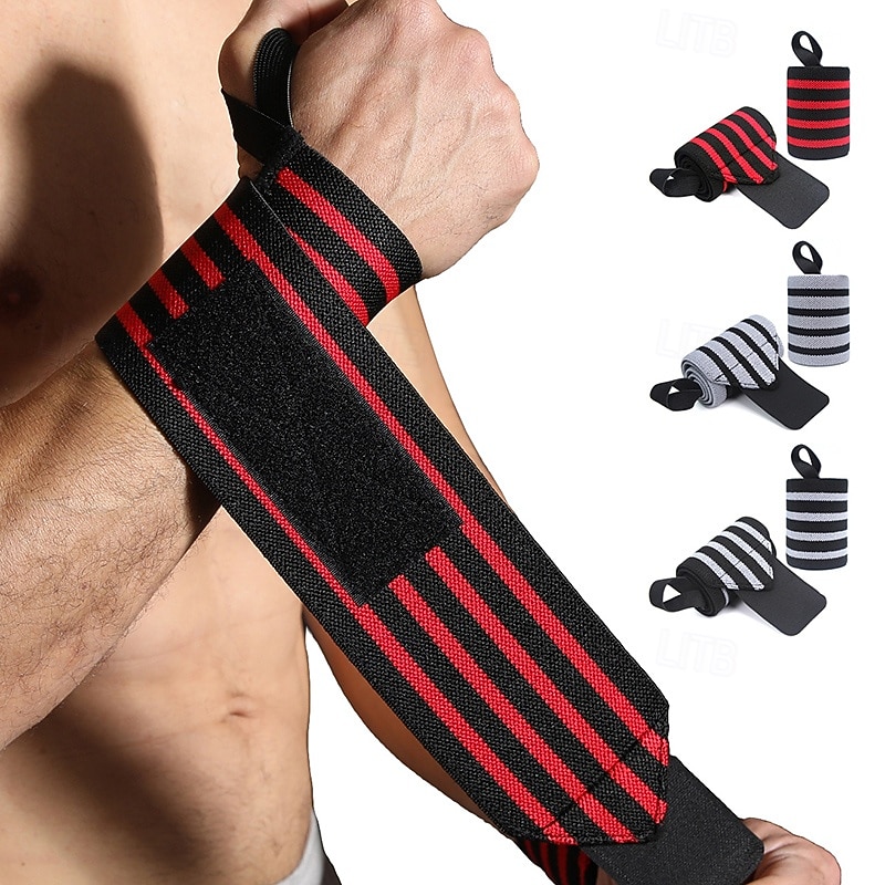 Women Men Adjustable Striped Wrist Brace Sport Wrist Support 2 PC Wrist Compression Strap For Tendonitis Weightlifting