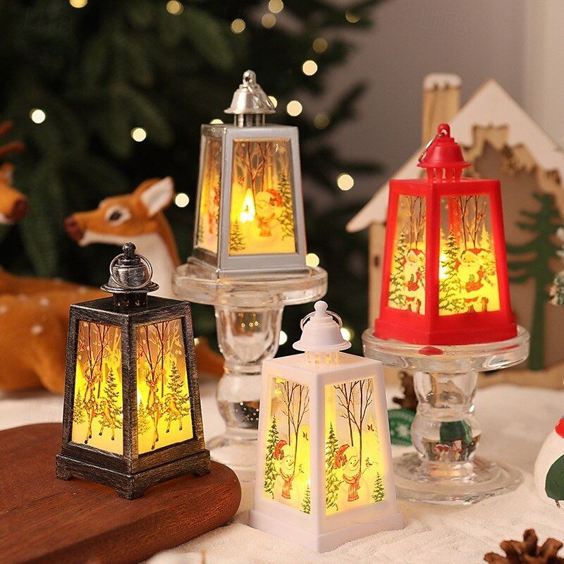 1 Pc 10.1 * 5.4CM Christmas LED Electronic Candle Light Handheld Lantern Pendant Indoor and Outdoor Desktop Decoration Night Light Wind Light LR1130 * 3 Battery2