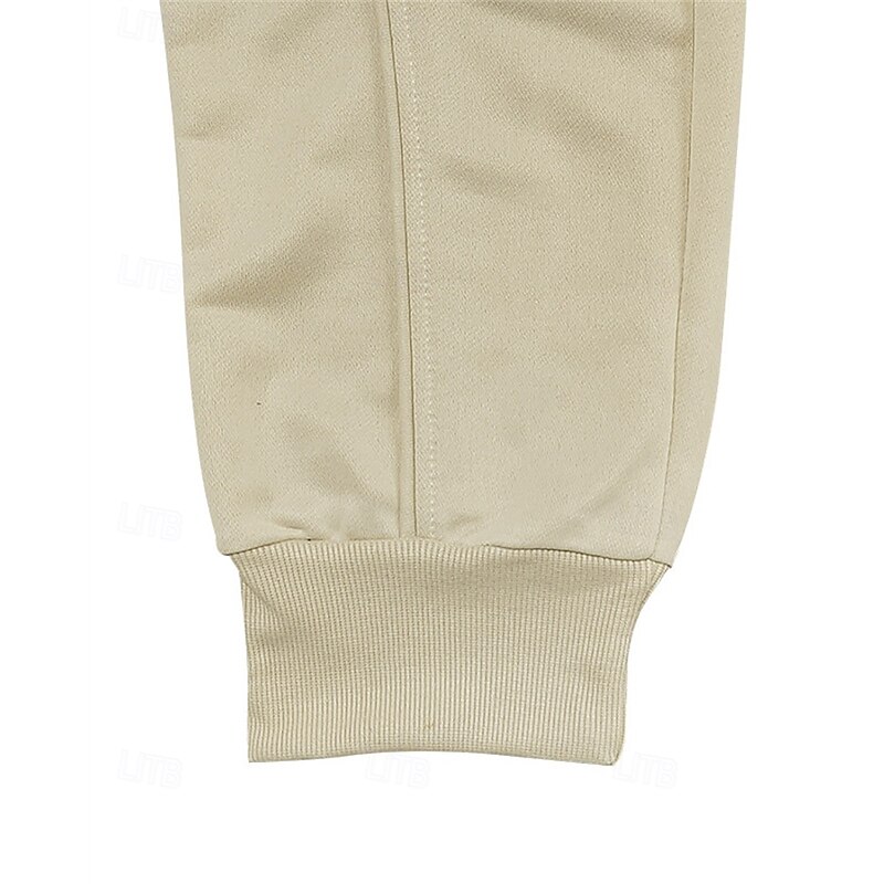 Men's Sweatpants Joggers Trousers Drawstring Pocket Elastic Waist Plain Comfort Sports Outdoor Daily Fashion Casual Black Khaki Micro-elastic3