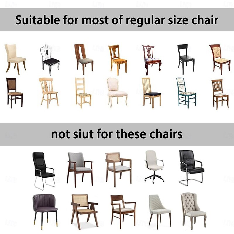 Christmas Dining Chair Cover / Stool Chair Cover, Geometric Printed Polyester Slipcovers, Holiday Decorative Chair Protector for Home4