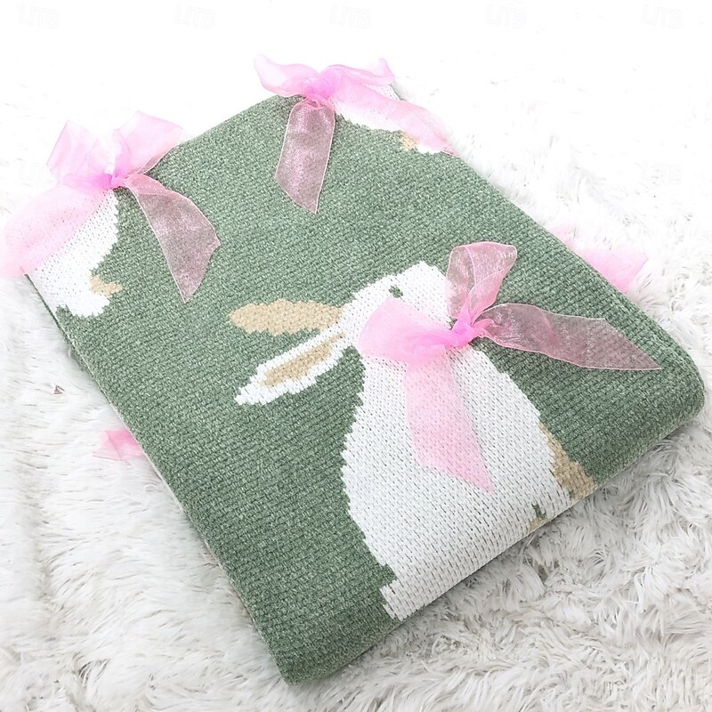 Knitted Chenille Throw Blanket, Cozy Office Air Conditioning Blanket, Christmas Sofa Cover Decorative Blanket4