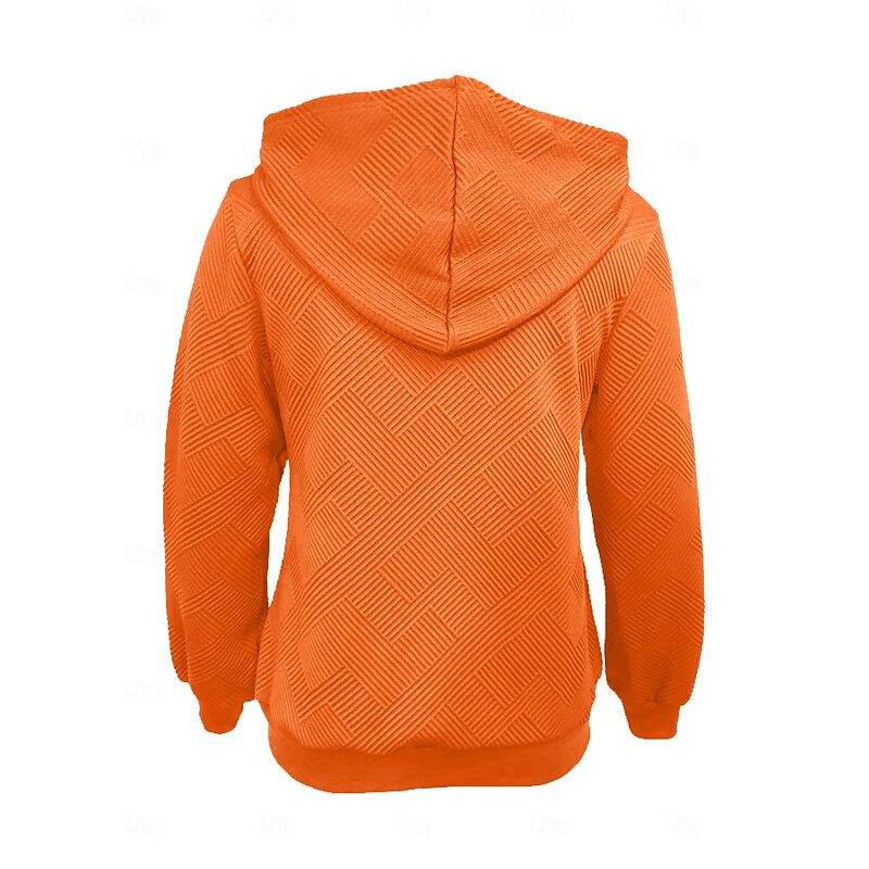 Women's Casual Jacket Hoodie Jacket Comfortable Breathable Zipper Pocket Casual Plain Vacation Street Casual Daily Wear Zipper Regular Hooded Regular Fit Long Sleeve Outerwear Black White Pink Spring4