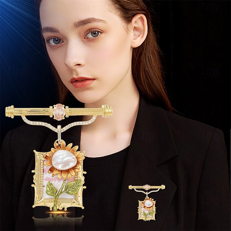 Brooches Classic Retro Floral Vintage Artistic Brooch Jewelry Gold For Wedding Party Gift Engagement Prom Festival4