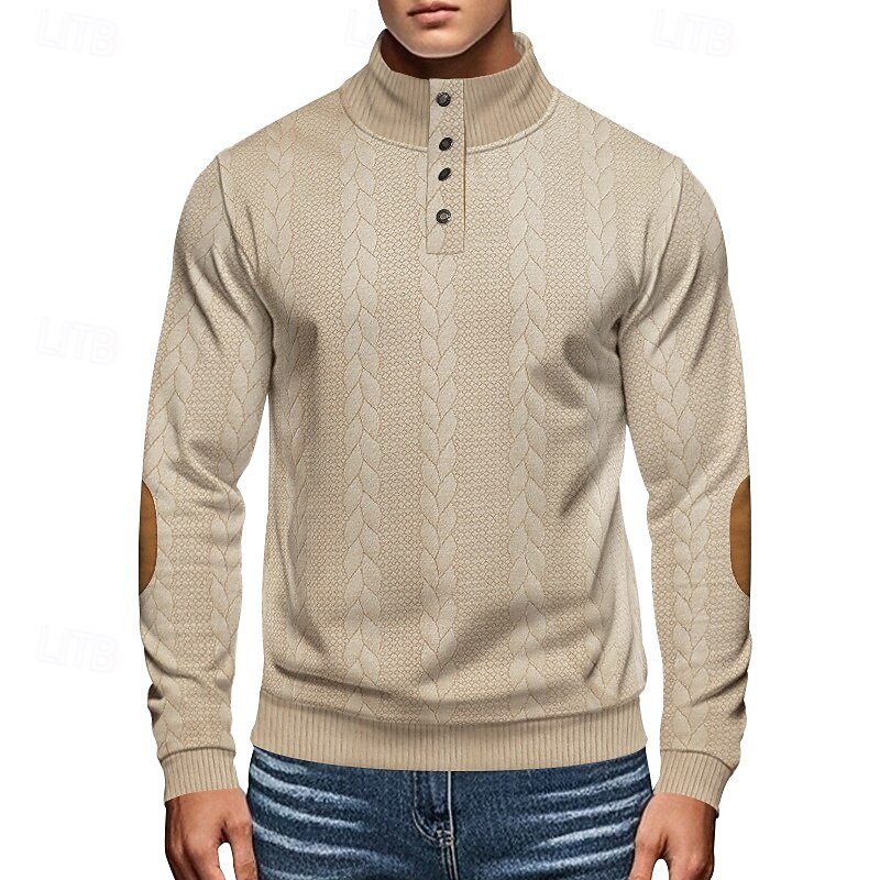 Men's Sweatshirt Black Yellow Navy Blue Khaki Light Grey Henley Color Block Jacquard Patchwork Sports & Outdoor Daily Holiday Polyester Streetwear Basic Casual Spring Fall Clothing Apparel Hoodies4