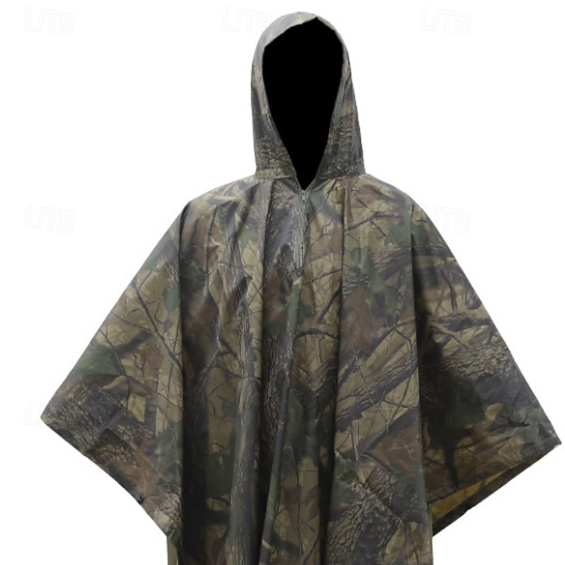 Women's Cloak / Capes Waterproof Windproof Pocket Irregular Hem Casual Camo Outdoor Vacation Street Daily Wear Long Hooded Loose Fit Long Sleeve Outerwear Camouflage Fall Winter2