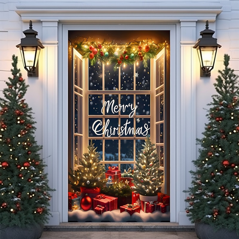 Christmas Tapestry Posters Door Cover Christmas Shop Cute 3D Party Dorm Teens Room College Dorm Guys Man Cave Frat Bedroom Shooting Backgrounds Home Decor