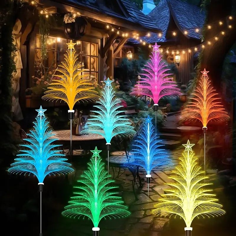 4PCS Solar LED Jellyfish Butterfly Lawn Light Outdoor Christmas Tree Star Garden Light RGB Changing Christmas Party Yard Lawn Garage Walkway Decoration Solar Landscape Light2