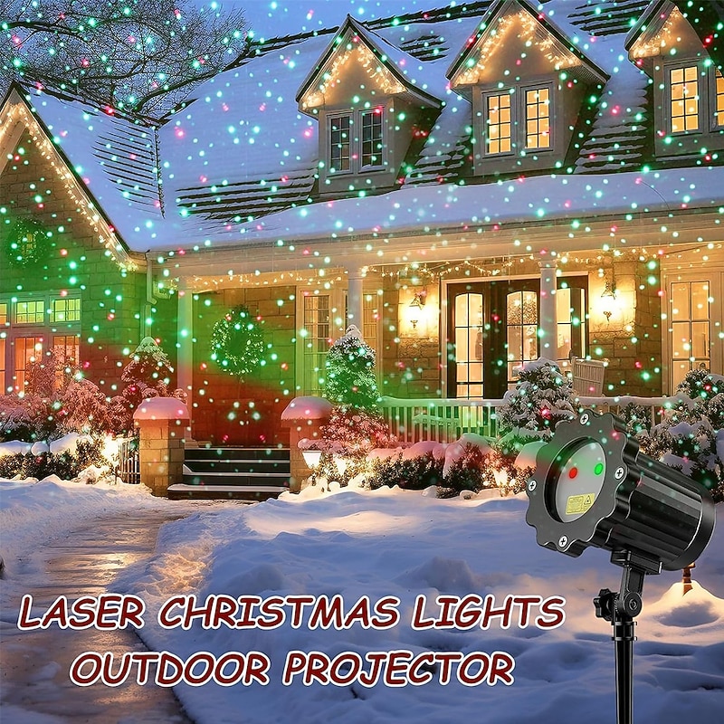 Christmas Projector Lights Outdoor Holiday Laser Light With Remote Control Moving RGB Projector for House Garden Yard4