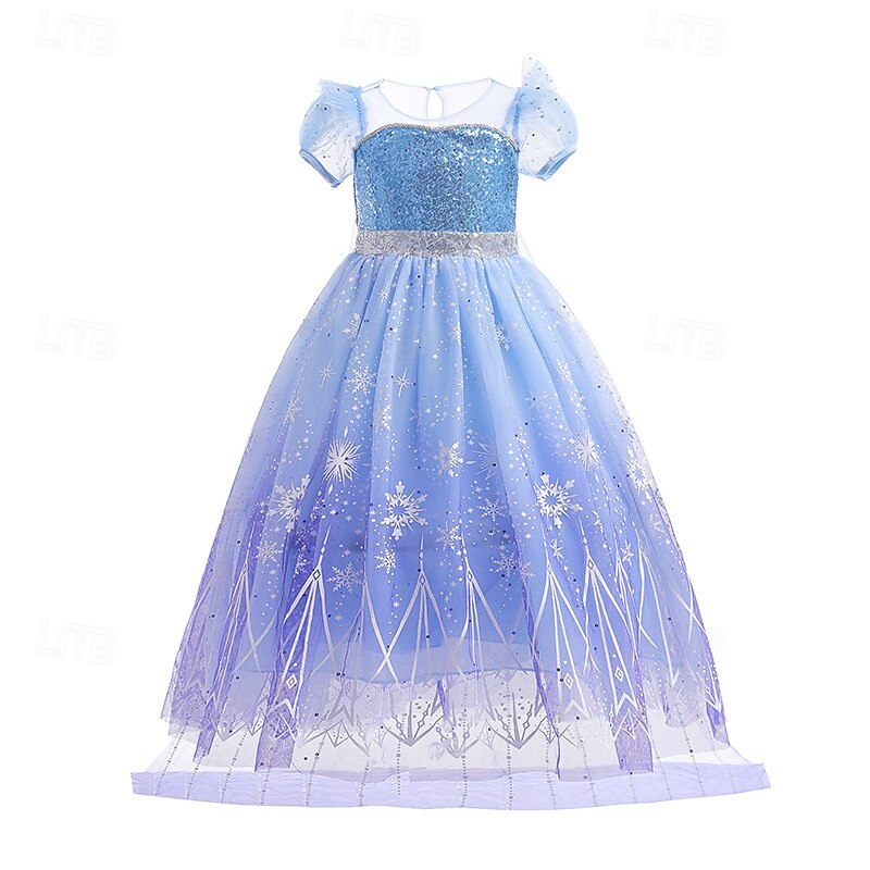 Frozen Fairytale Princess Elsa Flower Girl Dress Theme Party Costume Tulle Dresses Cosplay Movie Cosplay for Girls' Kid's Carnival Masquerade Wedding Wedding Guest2