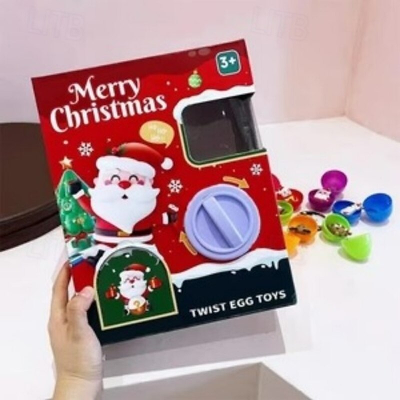 Christmas Egg Claw Machine for Kids DIY Surprise Capsule Toy Grabber Mini Blind Box Doll Catcher Fun Holiday Gift Playset Festive Christmas Party Game Accessory4