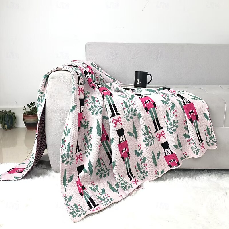 Knitted Chenille Throw Blanket, Cozy Office Air Conditioning Blanket, Christmas Sofa Cover Decorative Blanket2