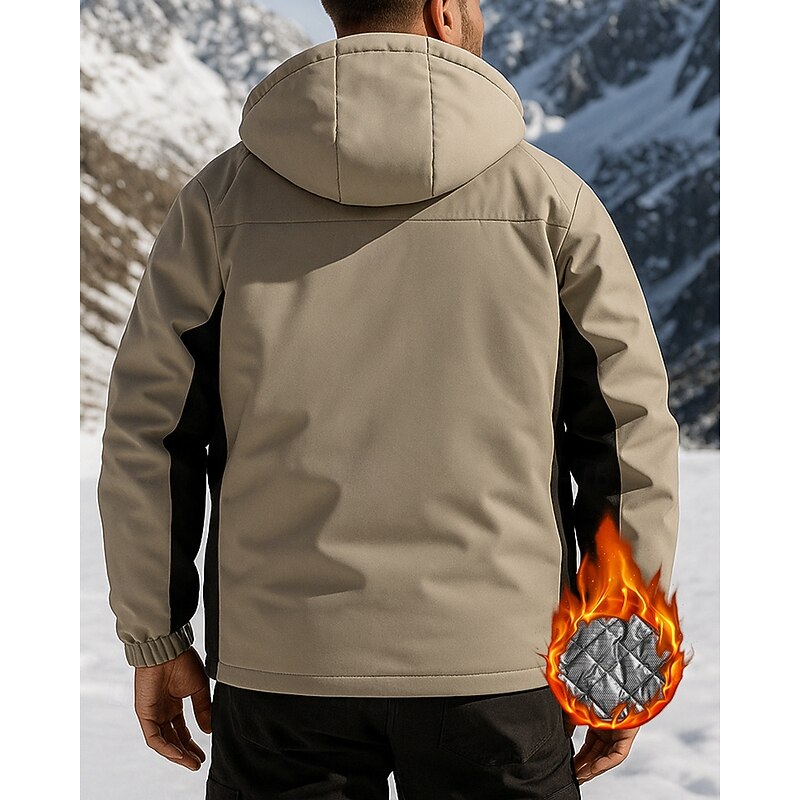 Men's Outdoor Jacket Hiking Jacket Thermal Jacket Outdoor Waterproof Windproof Warm Hiking Outfits Hiking Clothes Winter Autumn / Fall Jacket Hunting Climbing Camping / Hiking / Caving Solid Color2