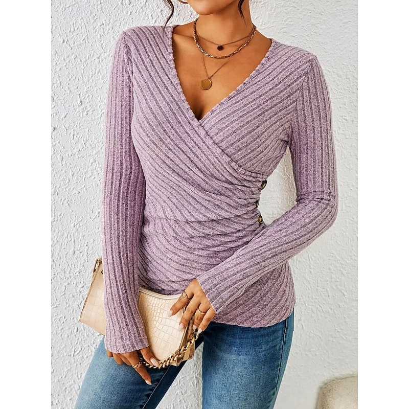 Women's Shirt Floral Stylish Casual Long Sleeve V Neck Regular Tops Daily Buttons Black Army Green Purple Light Blue Spring Fall