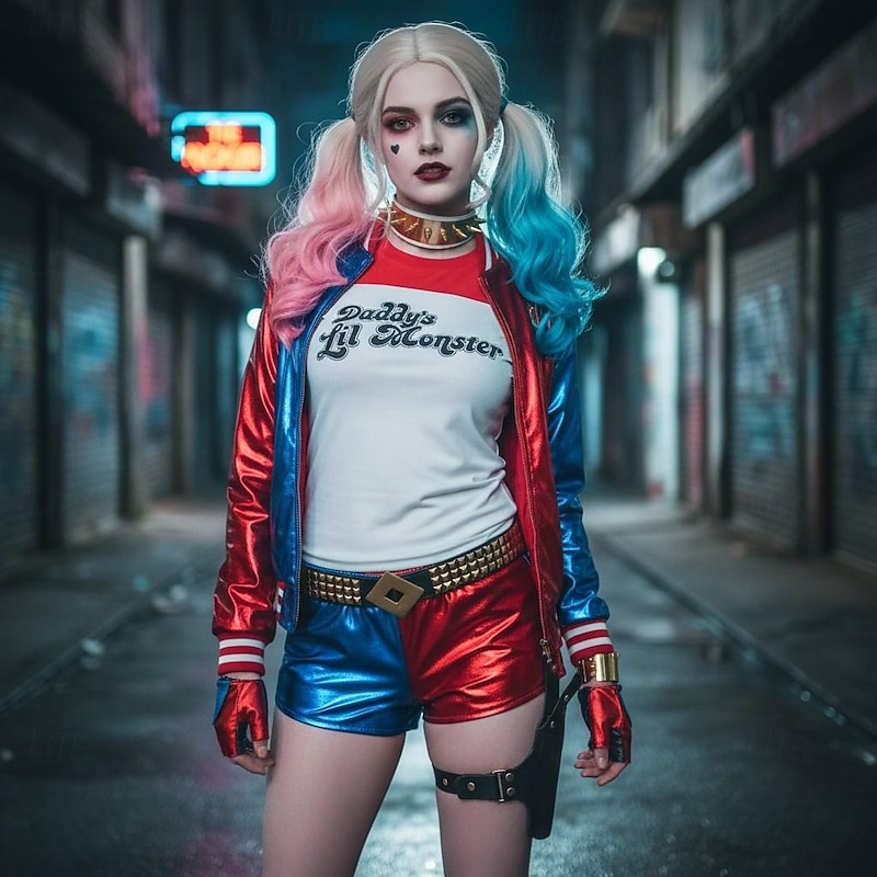 Harley Quinn Joker Suicide Squad Outfits Halloween Group Couples Costumes Fancy Dress Sexy Costume Movie Cosplay for Women's Girls' Kid's Adults' Halloween Children's Day4