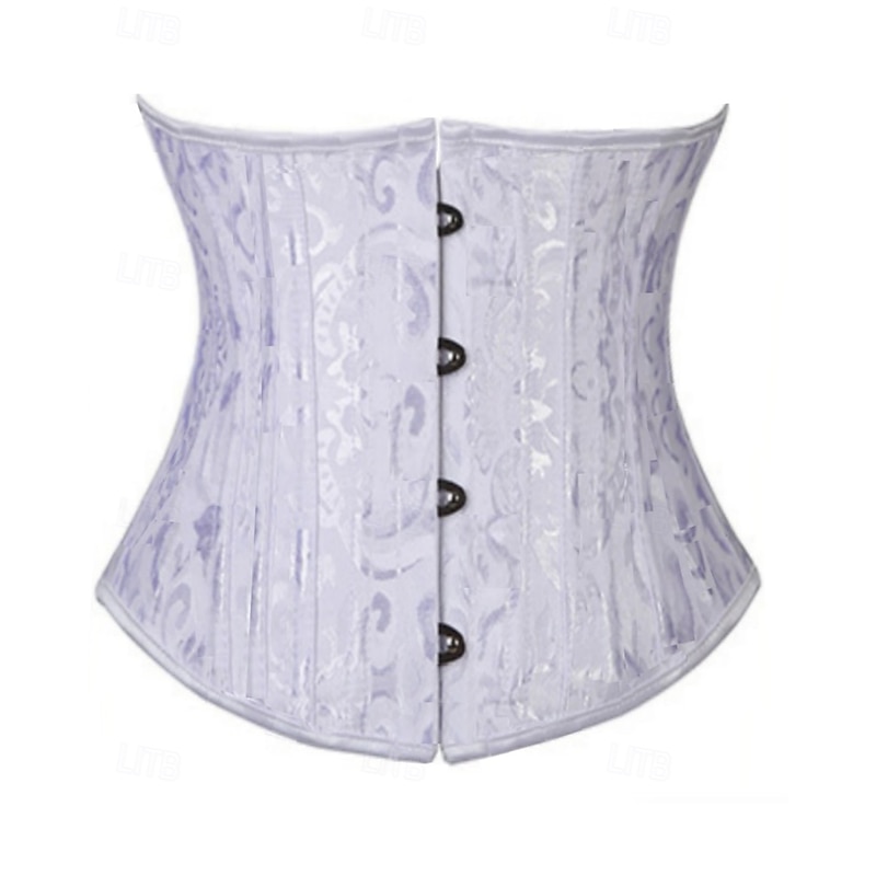 Women's Corset Shapewear Waist Cincher Shapewear Sexy Corset Sexy Sweet Pure Color Buttons Backless Vacation Party Street Sleeveless Corset Black White Spring Fall Tailored Fit4