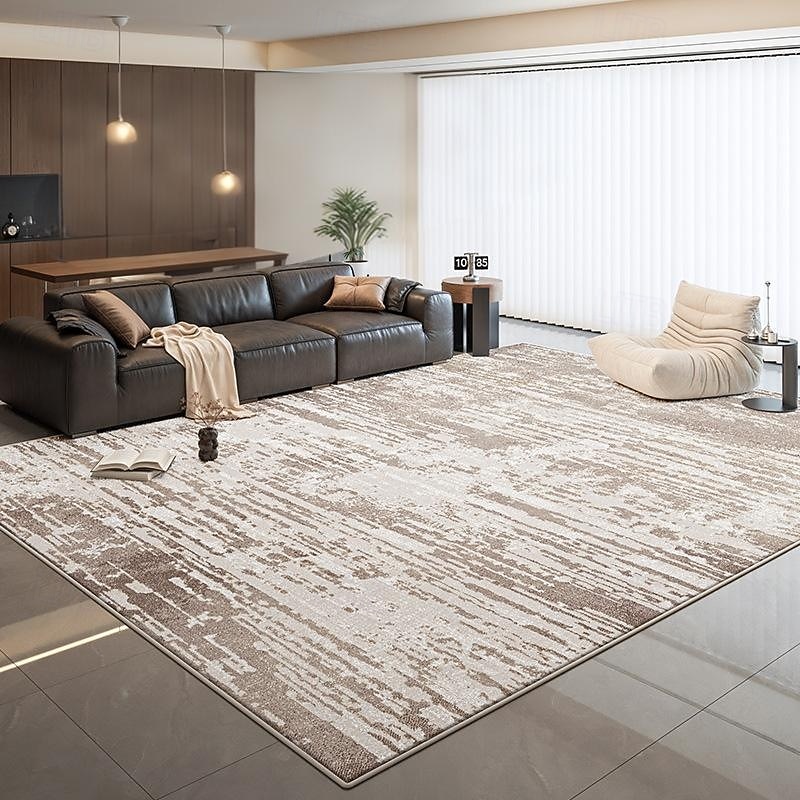 Italian Minimalist Area Rug, Modern Living Room Coffee Table Sofa Carpet, Luxury Bedroom Floor Mat, Stain-Resistant Easy-Clean Durable Rug