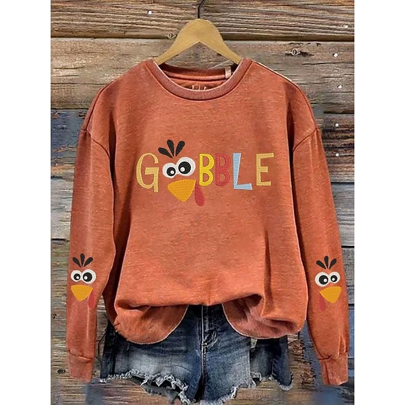 Women's Pullover Sweatshirt Hoodies Graphic Animal Letter Fashion Casual Long Sleeve Crew Neck Round Neck Regular Tops Street Dailywear Casual Print Black Red Orange Green Spring Fall Winter4