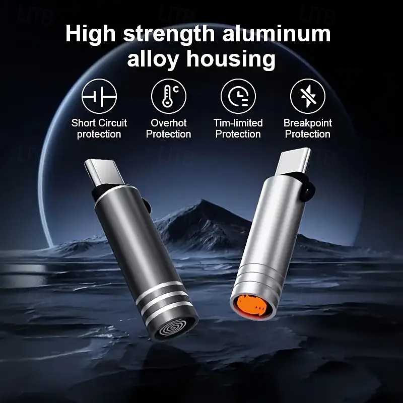 Convenient Usb-c Emergency Lighter - Made Of Aluminum Alloy Requires No Batteries Simply Enable Your Phone's Otg Mode To Use - Automatically Shuts Off After 8 Seconds For Outdoor Safety3
