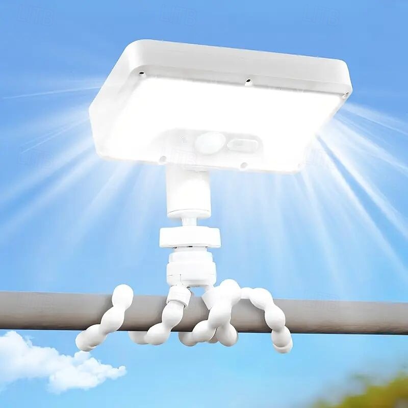 1/2pcs Solar Camping Lantern Motion Sensor Solar Night Light 92LED with Flexible Octopus Tripod IP65 Waterproof for Outdoor Halloween Christmas Home Garage Porch Patio Camping and Fence Lighting4