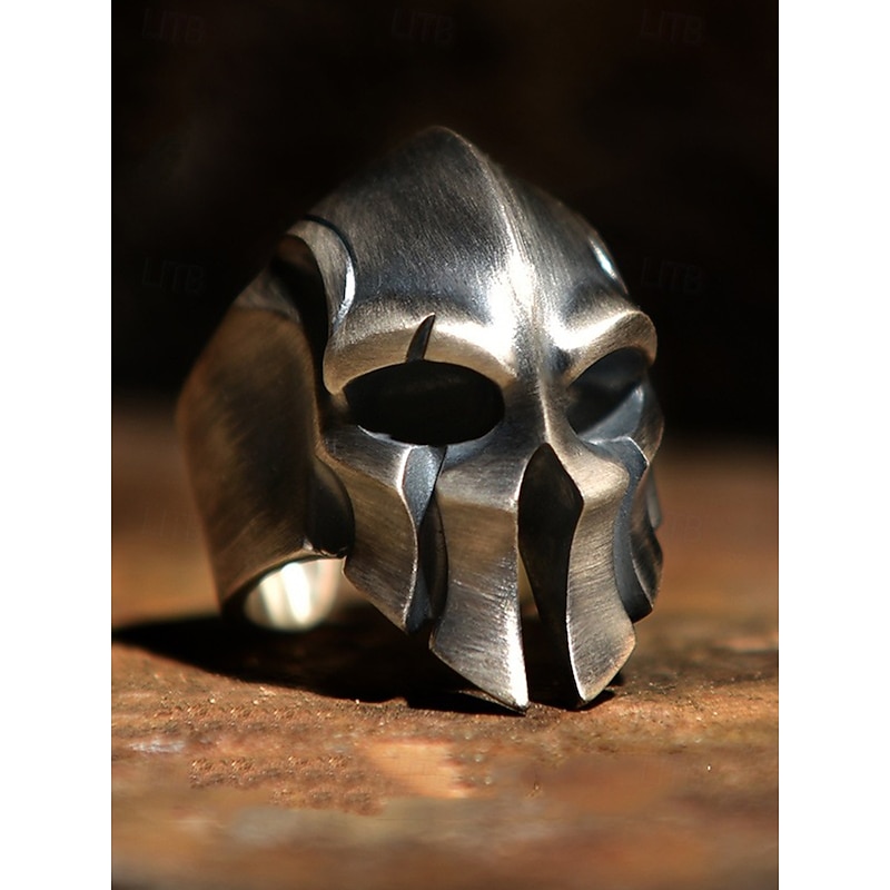 Men's Halloween Skull Ring – Gothic Copper Armor Style Biker Jewelry for Cosplay, Parties & Daily Wear