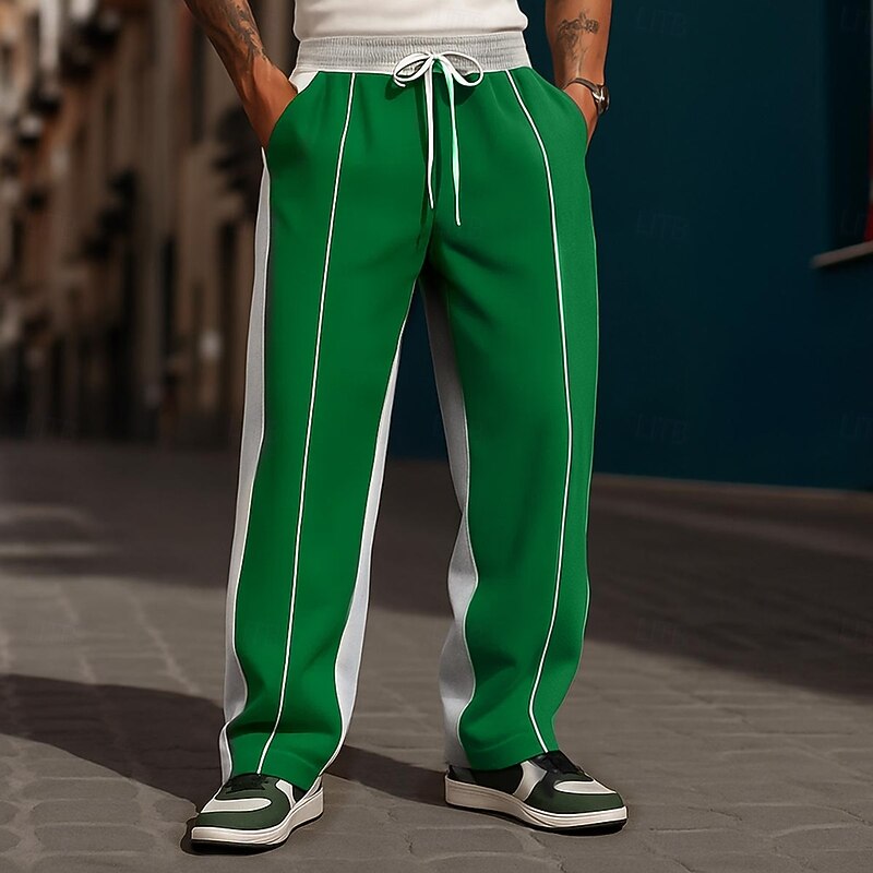 Men's Sweatpants Wide Leg Sweatpants Athletic Pants Trousers Open Bottom Sweatpants Drawstring Elastic Waist Plain Moisture Wicking Breathable Full Length Outdoor Sports Outdoor Casual Vacation2