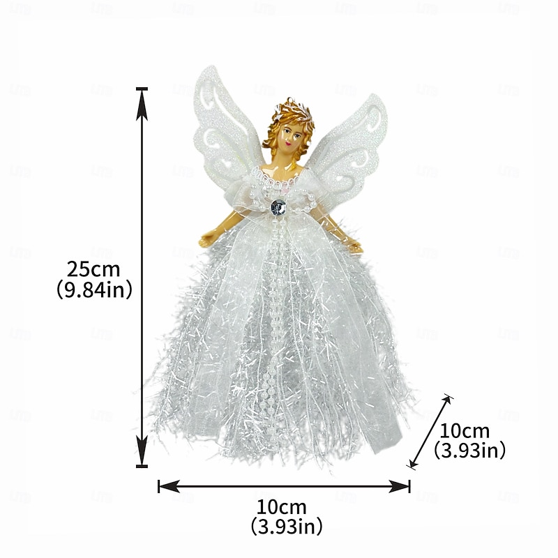 Christmas Angel Tree Topper, Plush Standing Angel Figurine, Creative Holiday Tree Decoration, Festive Table Decor, Xmas Tree Top Ornament Kit2