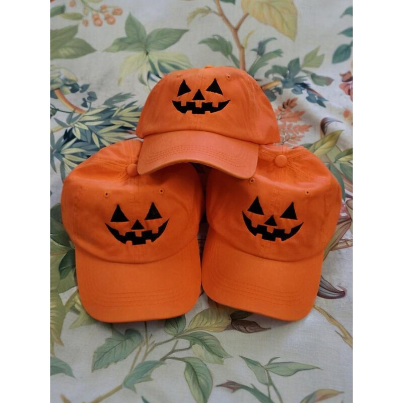 Unisex Halloween Pumpkin Face Baseball Cap, Casual Adjustable Jack-O-Lantern Hat for Parties, Festivals and Outdoor Wear4