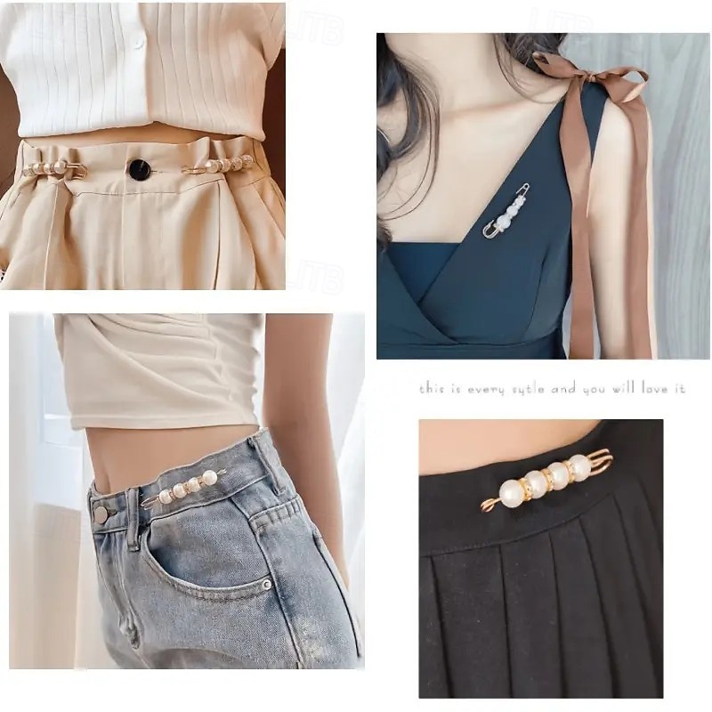 30PCS Mixed Size & Style Faux Pearl Brooch Set – Elegant Multi-Purpose Pins for Women, Perfect for Securing Clothes, Skirts, Waist Adjustments, Scarves, Daily Wear & Gifts4