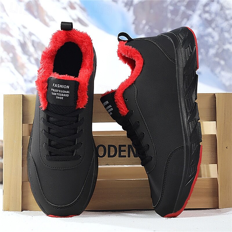 Men's Warm Fleece Lined Athletic Sneakers, Lightweight Waterproof Winter Running Shoes with Non-Slip Sole for Outdoor and Daily Wear4