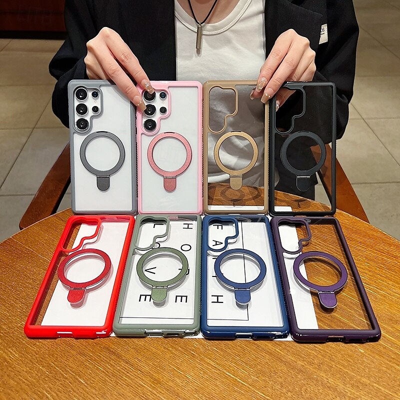 Phone Case For Samsung Galaxy S25 Plus S25 Ultra S25 Edge S24 Plus Back Cover with Stand Holder Shockproof Retro TPU Acrylic3