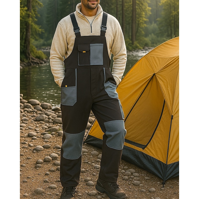 Men's Outdoor Bibs Fishing Bibs Summer Outdoor Regular Fit Waterproof Windproof Bottoms Pocket Black Green Camping / Hiking Running S M L XL XXL4