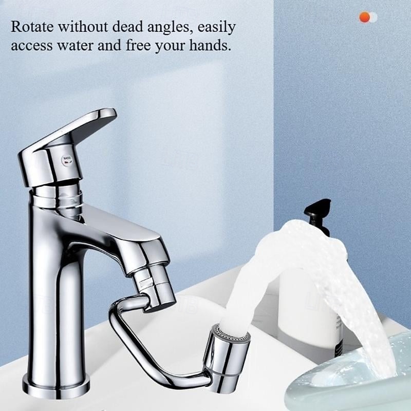 1080° Rotatable Faucet Aerator Extension,2-Mode Universal Swivel Sink Tap Extender Splash-Proof Mechanical Arm Faucet Nozzle for Bathroom & Kitchen3