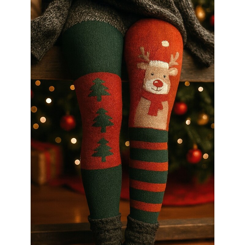 Women's Leggings Vacation Vintage Ethnic Style Full Length High WaistPantsUgly Christmas Graphic Santa Claus Christmas 3D Print Novelty Quick Dry Breathability Soft Stretchy Outdoor Home Causal Light