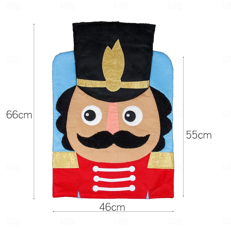 New Christmas Nutcracker Chair Covers, Festive Soldier Stool and Chair Cover for Holiday Decoration, Christmas Party Home Decor3