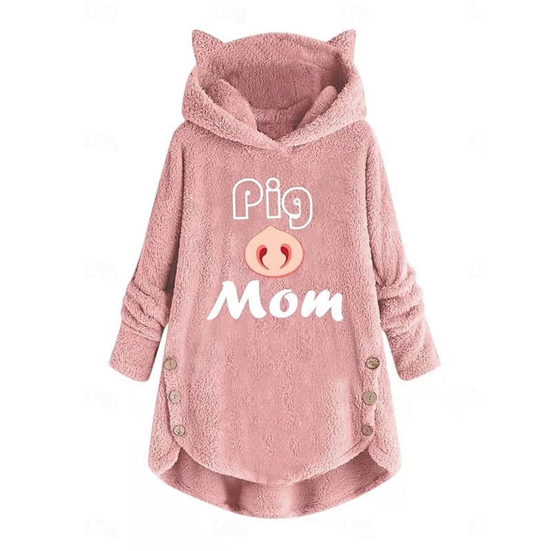 Women's Pullover Hoodie Sweatshirt Letter Casual Long Sleeve Hooded Crop Tops Street Dailywear Casual Pocket Print Black Pink Wine Gray Fall Winter3