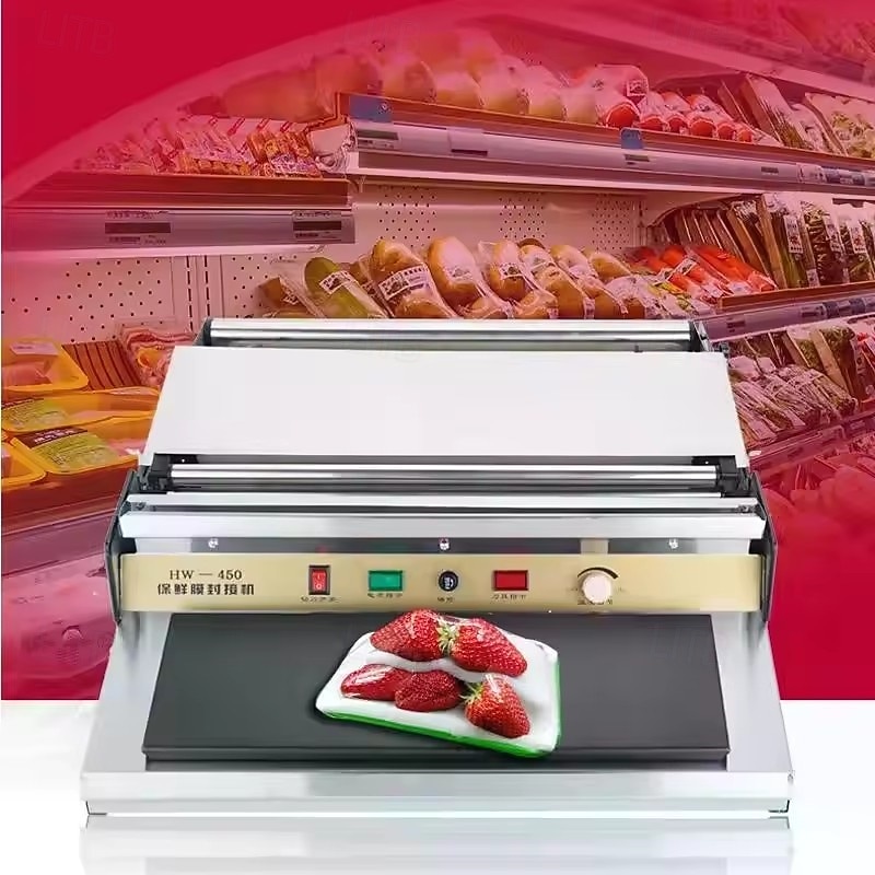 Wrapping Machine Supermarket Manual Food Preservative Film Hand Fresh Fruit Vegetables Plastic Wrap Sealing And Cutting maker