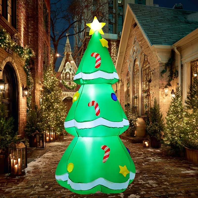 1 Pc 1.5M/5FT Christmas LED with lights Christmas tree inflatable air model voice controlled music color lights flashing indoor and outdoor gathering courtyard lawn decoration lights EU/US/UK/AU Plug - Main Image