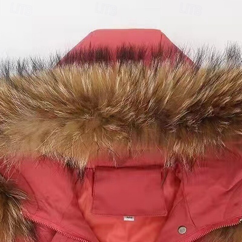 Kids Girls' Down Jacket Outdoor Jacket Puffer Jacket Solid Color Fashion Keep Warm Windproof Outdoor Coat Outerwear 4-12 Years Fall Black Pink Red4