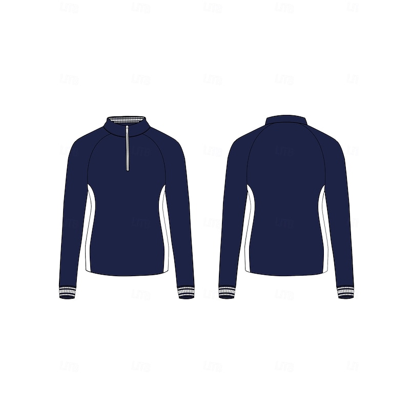 Women's Golf Polo Shirt Navy Blue Long Sleeve Top Ladies Golf Attire Clothes Outfits Wear Apparel2