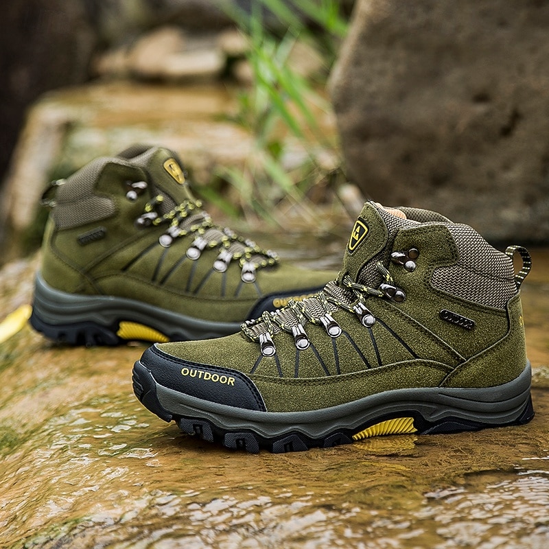 Men's Durable Outdoor Hiking Boots with Non-Slip Rubber Sole, Breathable High Top Trekking Shoes for Camping, Travel and Mountain Trails2